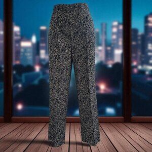 Nygard Collection Womens Silk Blend Wide Leg Floral Pants‎ SZ 12 Boho Chic Retro